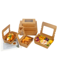Boîte d'emballage alimentaire en gros avec fenêtre transparente, grande boîte en papier kraft pour gâteaux et bentos
