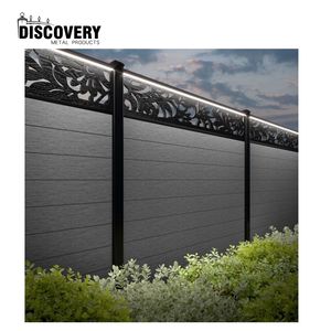 Fuerte prueba UV diseño innovador coextrusión plástico madera plástico compuesto valla de jardín con pantalla de aluminio o WPC - Product Image 1