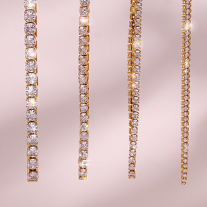 मिक्की 18k गोल्ड प्लेटेड वाटरप्रूफ गहने टेनिस चेन या जिरकॉन डेन्टी नेकलेस ब्रेसलेट फैशन गहने सेट - Product Image 3