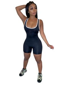 أفرغ أو مخصص طباعة الصيف الملونة المرأة قطعة واحدة بذلة Bodycon نحيف قصير رومبير - Product Image 3
