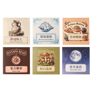 Lot de 15 autocollants de la série « Anciens rêves et <span class=keywords><strong>petits</strong></span> <span class=keywords><strong>poèmes</strong></span> », décorations vintage de style européen pour bullet journal - Product Image 5