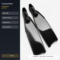 Ailerons de pêche sous-marine en fibre de carbone enduite, lame longue 100 cm, flex rigide, résistants aux rayures, pour la pêche côtière, poche de pied intégrale, personnalisables