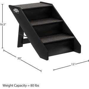 Escaleras para Mascotas Petmaker de 3 Peldaños, Color Gris Oscuro, Duraderas, para Interiores y Exteriores, para Perros y Gatos - Product Image 2