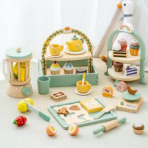 Negozio Giocattolo in Legno per Bambini Sala da Tè Pomeridiano con Macchina del Caffè e Dolci per Giochi di Ruolo per Bambini e Bambine - Product Image 3
