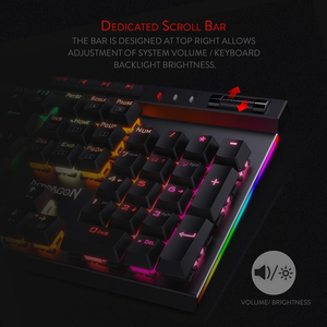 Teclado mecánico para juegos <span class=keywords><strong>Redragon</strong></span> K580 VATA RGB, interruptores azules, teclado para juegos intercambiable en caliente con controles multimedia dedicados - Product Image 4