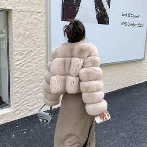 Jaqueta de Pele de Raposa Branca Natural Clássica em Alta Venda Moda Feminina Casaco de Pele <span class=keywords><strong>Real</strong></span> Plus Size Inverno Quente Casaco de Pele Genuína - Product Image 4