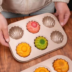 Teglia Antiaderente a Sei Cavità in Acciaio al Carbonio Ecologica e Resistente al Forno <span class=keywords><strong>per</strong></span> Muffin e Piccole Torte <span class=keywords><strong>per</strong></span> Uso Domestico - Product Image 5