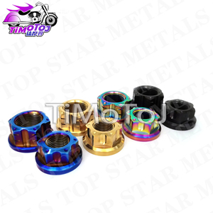 TMJ TUERCAS DE Titanio M12 M14 M16 <span class=keywords><strong>M18</strong></span> M20 Tuercas de Brida para Bicicleta Motocicleta Coche Aleación de Titanio Eje Trasero Tuerca CNC - Product Image 4