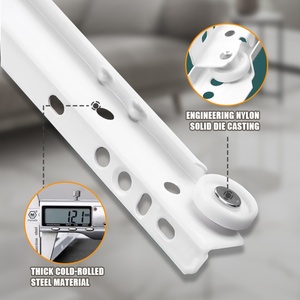Furniture Hardware Bedroom Gym Dining Hotel <b>Iron</b> <b>Roller</b> Sliding Cabinet Drawer Slide Silent Easy Installation Powder Coated - Product Image 3