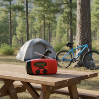 Radio solaire portable d'urgence avec manivelle, chargeur 2000 mAh, lampe torche pour kit de survie