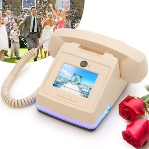 Téléphone de mariage 2-025 avec enregistreur vidéo et audio 1080P, Livre d'or audio et vidéo rétro, Livre d'or vintage, Téléphone antique - Product Image 1