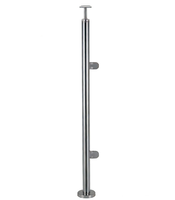 Accessoires de balustrade en tube rond en acier inoxydable poli, poteau de fixation pour verre, pour projets de balustrades de balcon intérieurs de villas