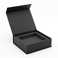 Boîte rigide magnétique LuxuryMatteBlackFlip avec impression personnalisée et graphiques intérieurs pour instrument de soin de la peau, emballage cadeau haut de gamme