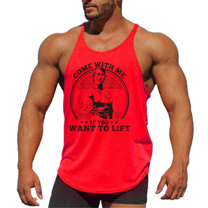 Débardeur de <span class=keywords><strong>musculation</strong></span> classique pour homme, bretelles fines, débardeur musculaire, col halter, pur coton, imprimé, grande taille, entraînement, vente en gros - Product Image 3