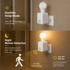 Support de lampe à induction infrarouge mural E27 à visser avec interrupteur intelligent à temporisation pour couloir d'hôtel, allée et usage domestique - Product Image 2