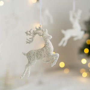輝く白銀のクリスマス鹿ペンダント、フロスト加工のトナカイ、ロッキングホースの吊り下げ飾り、ホリデーパーティーの装飾2026 - Product Image 3