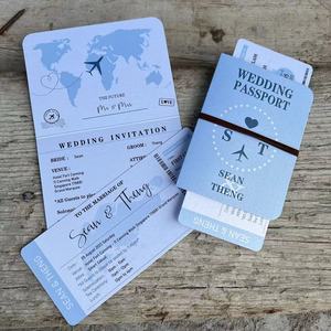 Cartes d'invitation de <span class=keywords><strong>mariage</strong></span> personnalisées, style <span class=keywords><strong>passeport</strong></span> et carte d'embarquement - Product Image 4