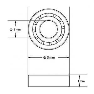 Roulement miniature 681 1x3x1mm, roulement à billes anti-rouille 1mm, roulement à billes pour bijoux L-310, roulement pour fingerboard - Product Image 2