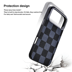 Cho <span class=keywords><strong>Iphone</strong></span> 17 Pro Max Da Khâu Điện Thoại Trường Hợp Tùy Chỉnh Da Trường Hợp Cao cấp Sang Trọng Sợi Mô Hình Sọc ca rô Thiết Kế Trường Hợp - Product Image 5