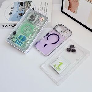 Coque de téléphone translucide dégradée avec béquille dissimulée pour objectif, antichoc et protectrice, pour <span class=keywords><strong>iPhone</strong></span> 15 14 Pro Max - Product Image 2