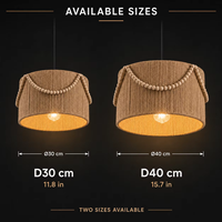 Luminaire suspendu rustique en macramé, corde de coton naturelle, bois et métal, style bohème, pour table de desserts, coin, extérieur, intérieur, mariage, fête