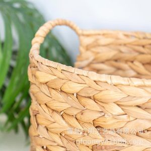 Woven Storage <b>Basket</b> Round Eco Friendly Clothing Organizer Nordic Style Rattan <b>Straw</b> <b>Basket</b> For Laundry Home Decor - Product Image 3
