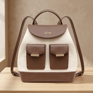New Arrival Women Waterproof <b>Backpack</b> Korean Design Canvas Synthetic Leather School and Daily Use Bag - Product Image 2