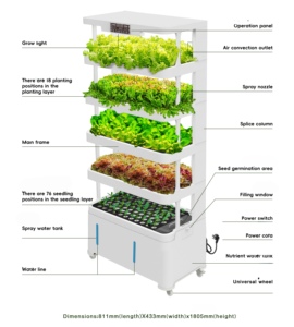 Equipo de plantación hidropónica para el hogar <span class=keywords><strong>Cultivo</strong></span> inteligente sin suelo 144 macetas Círculo de agua de luz de crecimiento <span class=keywords><strong>LED</strong></span> inteligente automático - Product Image 4