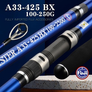 <span class=keywords><strong>Canne</strong></span> à pêche portable de haute qualité A33-425 BX 4,20 m 4 sections 33 #   <span class=keywords><strong>Canne</strong></span> à pêche de bord de mer à lancer longue distance avec guides Fuji, poids de l'appât 100g-250g - Product Image 1