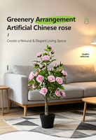 Fabrik-Großhandel Handgefertigter Einzelstiel Chinesische Rose Heim Hochzeit Events Dekoration Weihnachten Künstliche Blumen Rosenbaum