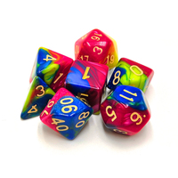 Dés en acrylique personnalisés pour D&D, design coloré, dés polyédriques solides avec des numéros colorés pour les jeux de société D&D