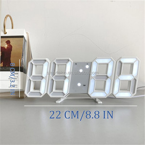 Hiện đại USB nhiệt độ Ngày Thời Gian Tường <span class=keywords><strong>LED</strong></span> đêm Đồng hồ 3D kỹ thuật số báo động đồng hồ hiển thị đồng hồ cổ điển vuông ABS đồng hồ điện tử - Product Image 4
