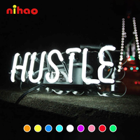 Insegna al Neon in Vetro Soffiato a Mano NIHAO, Insegna Pubblicitaria Personalizzata in Vetro Acrilico LED, Decorazione Artistica Personalizzata per Hotel e Caffè, Impermeabile per Esterni