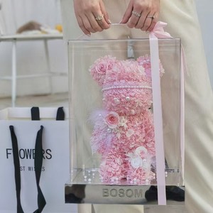 Orsetto di rose stabilizzate in offerta speciale per laurea, Ringraziamento, compleanno, Natale, San Valentino - Fiori eterni - Product Image 1