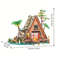1486/1108 Piezas Bloques de Construcción de Plástico Casa del Bosque con Luces LED, Set de Ladrillos de Exhibición Casa del Árbol, Juguete de Construcción para la Naturaleza