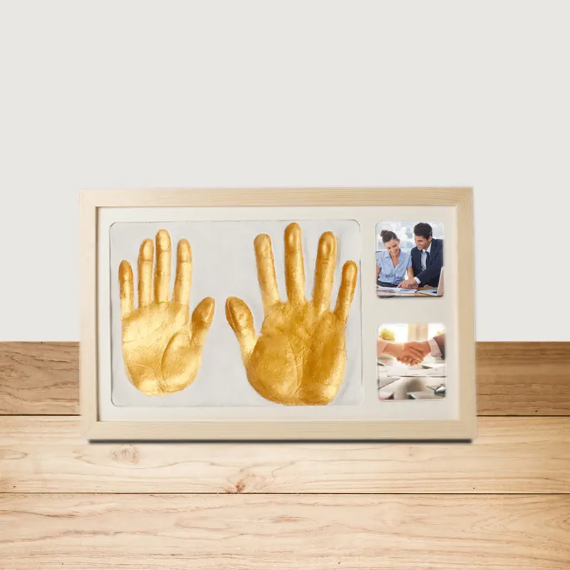 Celebración de cumpleaños conmemorativa personalizada impresiones de manos de adultos de San Valentín actividad ceremonia huella de mano marco de fotos familia