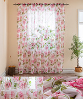 Voilage en Tulle Floral 100% Polyester, Prêt à Poser, Occultant Total, Moderne et Personnalisable pour Cantonnières – Vente en Gros Direct Usine