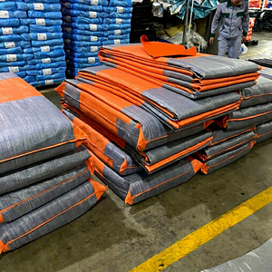 Bâche en PE en gros, bleue/orange, haute durabilité, grande capacité, usage intensif, couleurs personnalisées, tailles personnalisées, couverture - Product Image 1