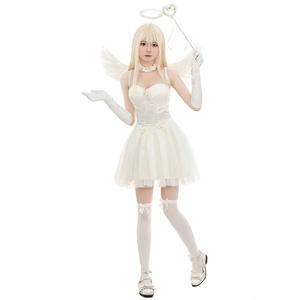 Costumes d'Halloween, mini-jupe en maille blanche d'<span class=keywords><strong>ange</strong></span>, fête de carnaval, cosplay de <span class=keywords><strong>démon</strong></span>, <span class=keywords><strong>ange</strong></span> noir avec ailes, costume de scène, robe pour fille - Product Image 4