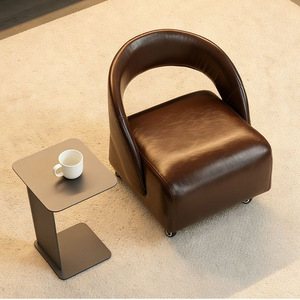 <span class=keywords><strong>Fauteuil</strong></span> de <span class=keywords><strong>salon</strong></span> moderne en cuir avec <span class=keywords><strong>roulettes</strong></span> courbes, style luxe léger, mobile, flexible et pratique pour les loisirs - Product Image 3