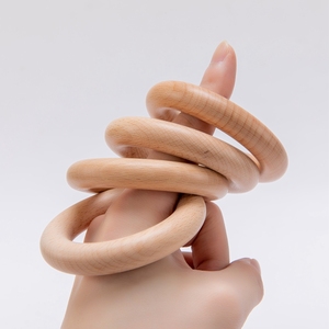40mm Hêtre <span class=keywords><strong>Anneau</strong></span> Bébé Nouveau-Né Accessoires <span class=keywords><strong>De</strong></span> <span class=keywords><strong>Dentition</strong></span> En Bois Porte-Bague - Product Image 2