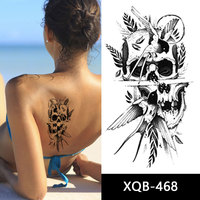 XQB401-500 grand bras transfert d'eau imperméable à l'eau anti-transpiration bras jambe dos taille corps Art temporaire tatouage autocollants pour hommes et femmes