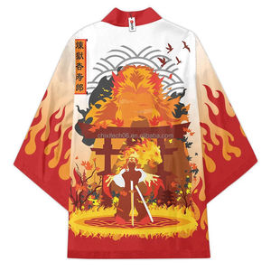 Nuovo Kimono a Tema <span class=keywords><strong>Anime</strong></span> - Cardigan Piumato Rosso e Bianco per Spettacoli Teatrali - Product Image 2