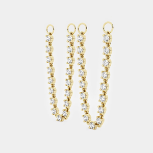 Aros con Cadena y 1 Diamante Redondo Cultivado en Laboratorio, Joyería Elegante y Moderna para Mujer, un Toque de Lujo - Product Image 6