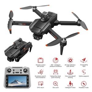 Drone professionnel K919 MAX 4k HD avec caméra grand angle, télécommande GPS avec portée de 3 km, cardan 3 axes, drone pliable à 4 rotors - Product Image 2