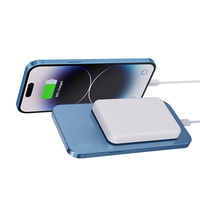 Power Bank Wireless Charger Slim 10000mah dengan Logo Custom, Laris Manis, Daya Magnetik Kuat, untuk Ponsel, Hadiah Kantor