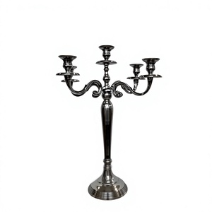 Candélabre en aluminium à 5 bras, accessoires de table, fournitures pour l'organisation d'événements, faible MOQ, porte-bougie fait main pour chandelier - Product Image 1