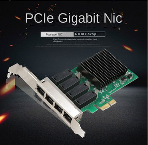 PCI E Pci Express Network Card 4 Rj45 <strong>Port</strong> 4 <strong>Port</strong> Gigabit Network Card Realtek 8111H TxA066 Laptop Ethernet - Product Image 5