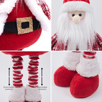 Adorable debout jambes extensibles jouets en peluche noël père noël bonhomme de neige poupée Rudolph avec écharpe rouge pour la décoration de vacances