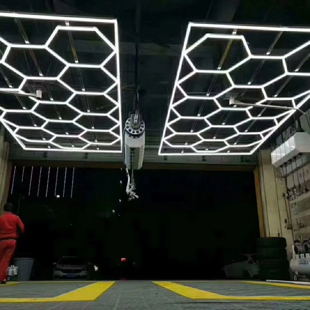 2023 Beliebte Größe Anpassbare Auto Detail lierung Shop DIY Led Hexagon Garage Beleuchtung